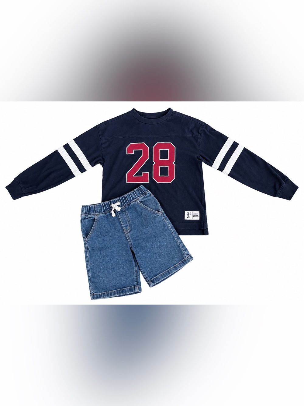 GAP Navy Long-Sleeve Tee with Red '28' Graphic